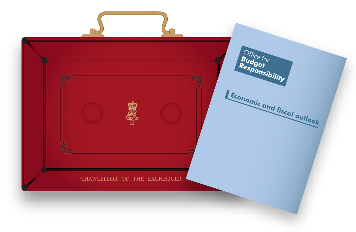Chancellor's red box and Economic and fiscal outlook