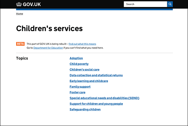 Children's services beta Children's services beta