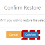 Press confirm to restore account