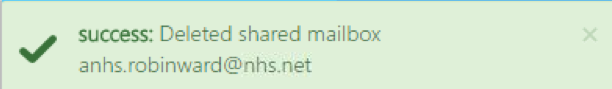 Confirmation of delete success