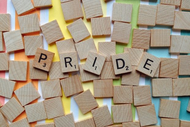 Pride text with scrabble letters