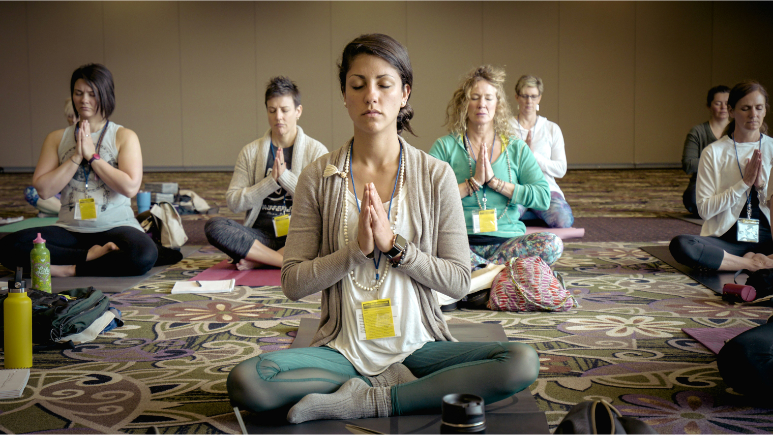 People meditating
