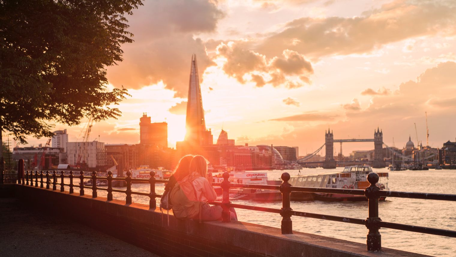 The river Thames London at sunset