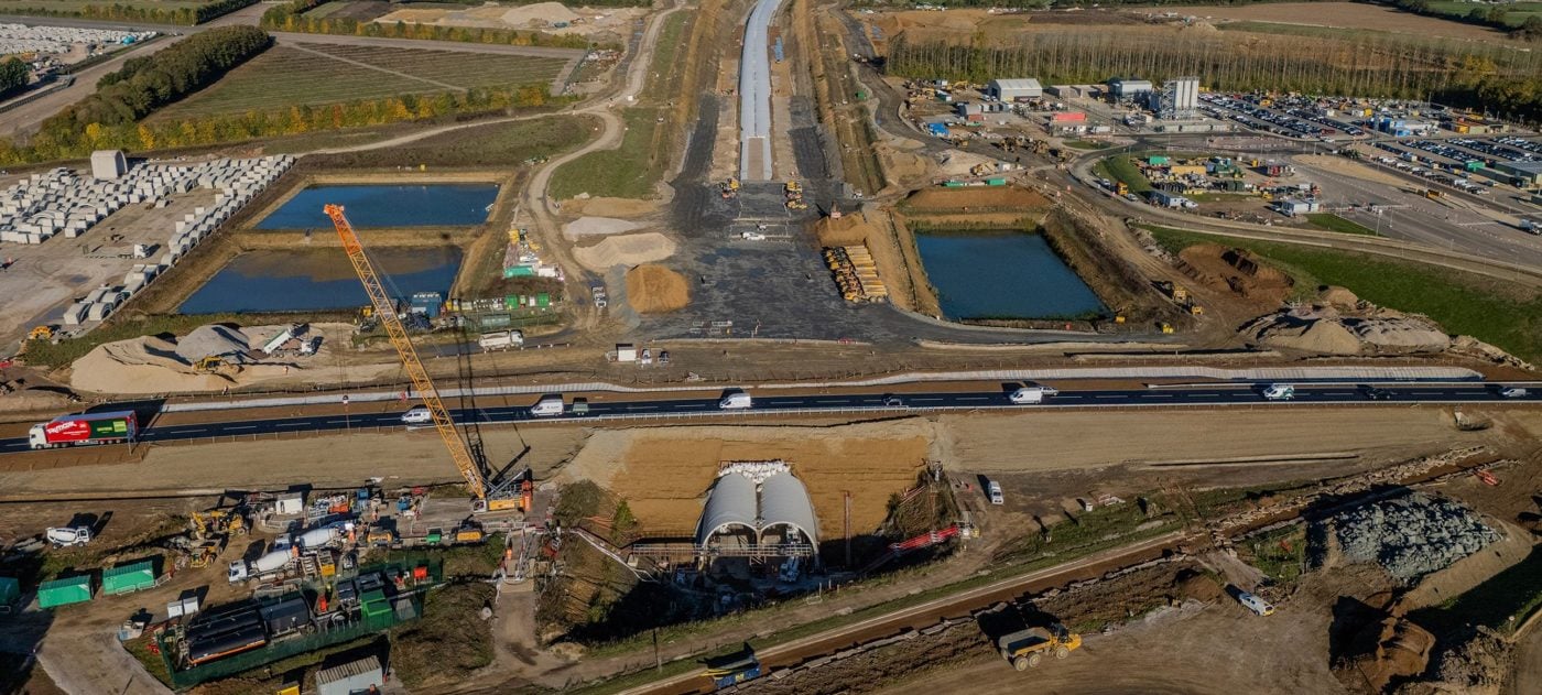 Aerial view of Chipping Warden tunnel.