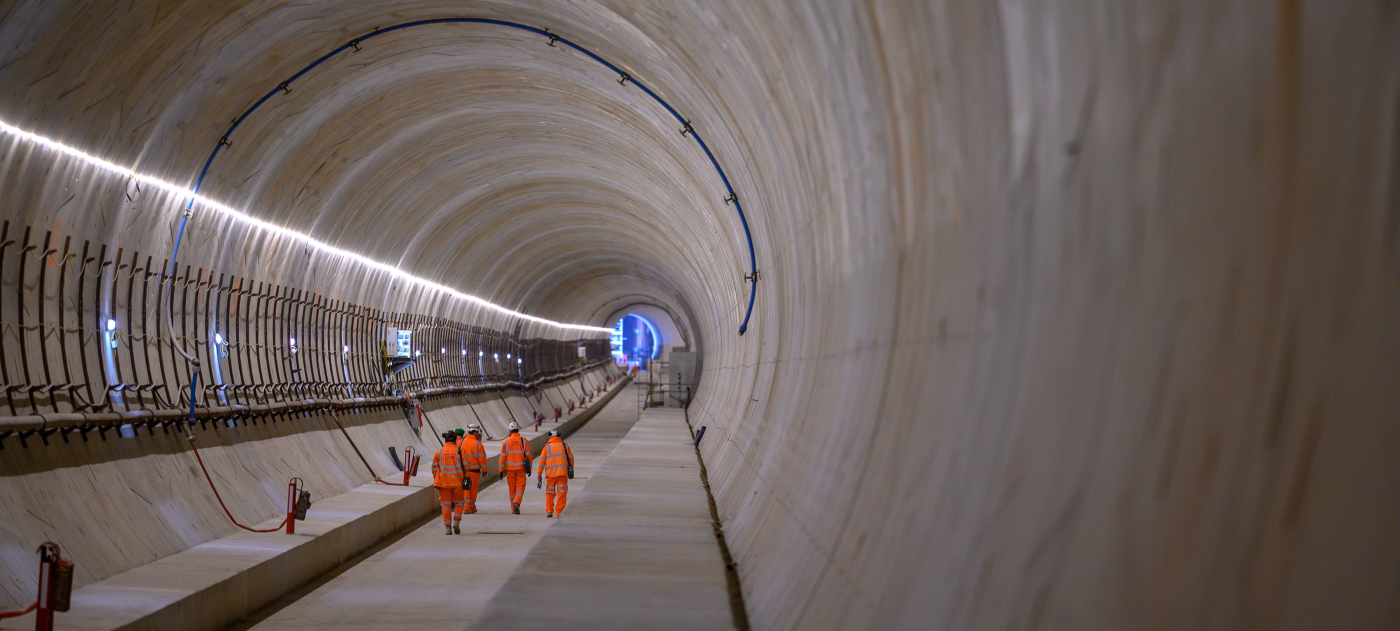 Inside view of the Long Itchington tunnel which completed tunnelling in 2023.