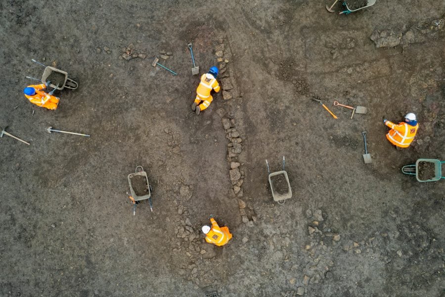 The archaeological excavation of Blackgrounds, a Roman trading settlement.