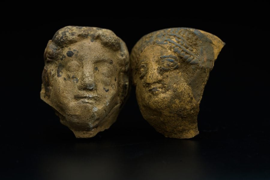 Decorative Roman pottery uncovered during the excavation at Blackgrounds.