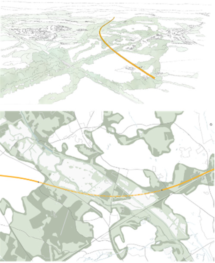 Map of woodland character area
