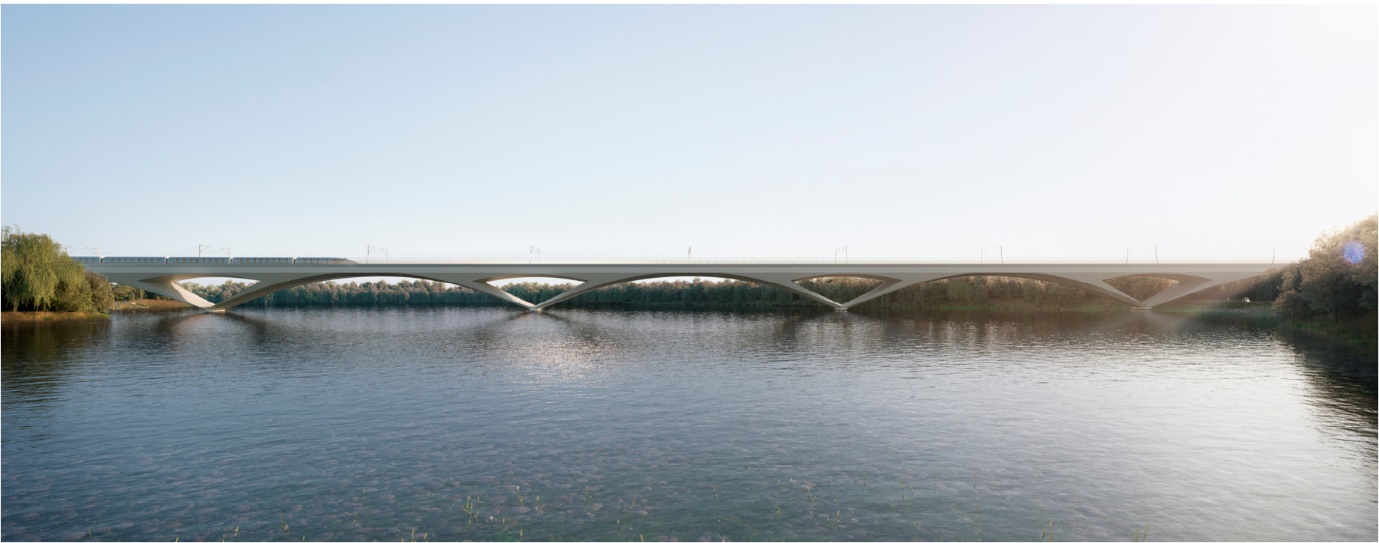 Virtual image of CVV crossing Harefield No. 2 lake