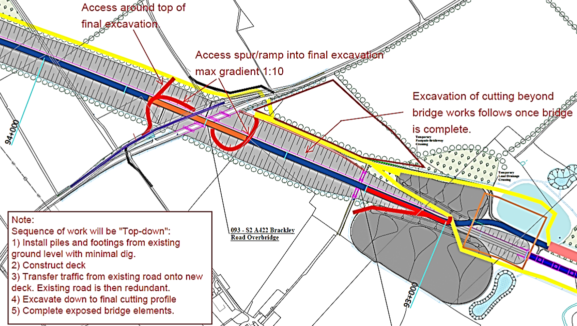 Site plan of Brackley Road Construction Sequence