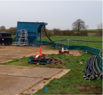 Picture of surface water run-off part of a silt management system