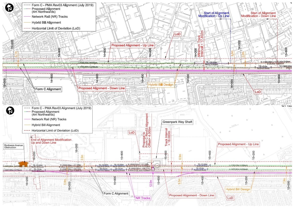 2019 Comparison maps, top map is of alignment proposals and bottom map is map with hybrid bill design