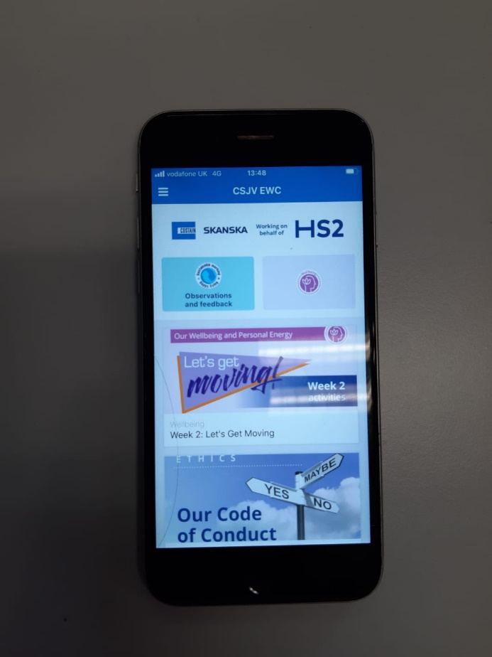 Picture of a CSjv app on a mobile device