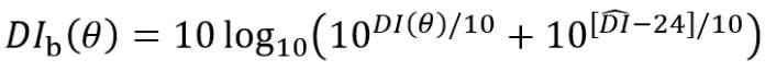 Equation that is calculating directivity indexes