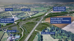 An artist’s impression of the new A452 road layout.