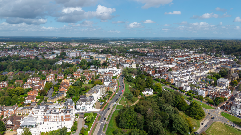 Aerial photo of urban area
