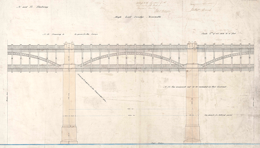 Plan of High Level Bridge showing the elevation.