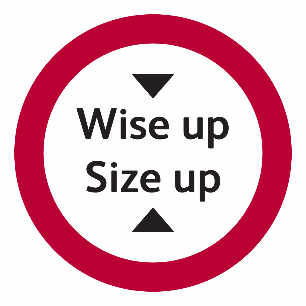 Wise up Size up icon