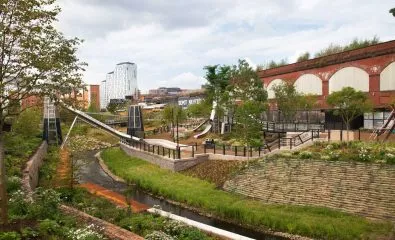 Mayfield Park, a public park in Manchester, England.