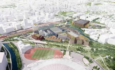 Proposed redevelopment of Bow Goods Yard in East London.