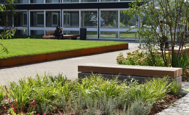 RTC Business Park in Derby, UK. The park was formerly the British Railway Board's center for railway research and has been redeveloped into a business park.