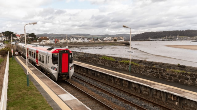 Network Rail and Transport for Wales get ready for North Wales timetable boost and invite communities to local drop-in sessions: TfW train at Deganwy Station NWC 2026