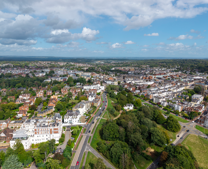 Aerial photo of urban area