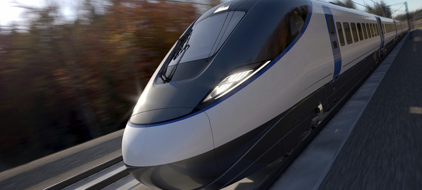 Initial concept visualisation of an HS2 train.