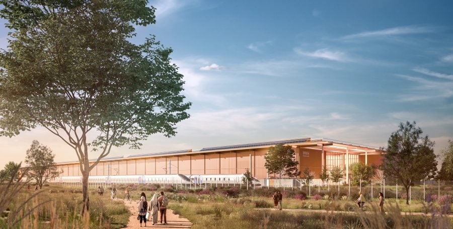 Artist's impression showing view of Washwood Heath Depot and NICC.