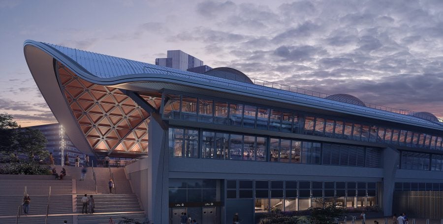 Curzon Street station - Western Concourse at dusk