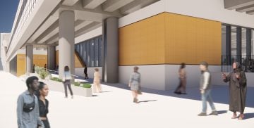 Thumbnail 20 of Curzon Street station - accessible ramp at the southern entrance of the Eastern Concourse building