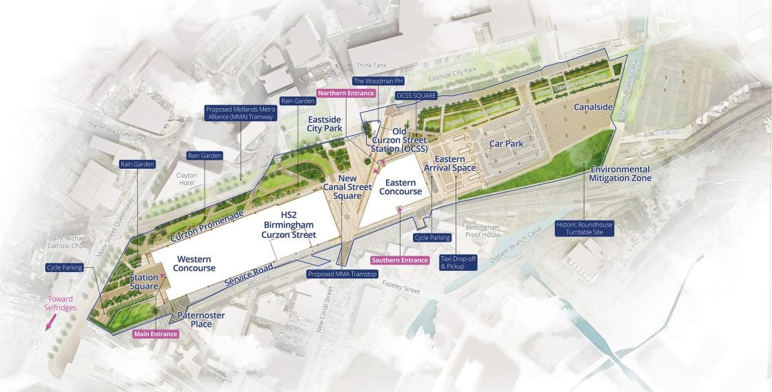 Curzon Street station layout