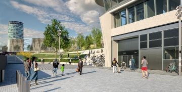 Thumbnail 12 of Visualisation showing the view from the Paternoster side of the front entrance to the new Curzon Street station