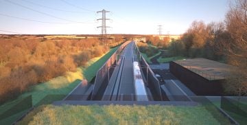 Thumbnail 4 of Visualisation looking south from the top of the Wendover green tunnel portal.