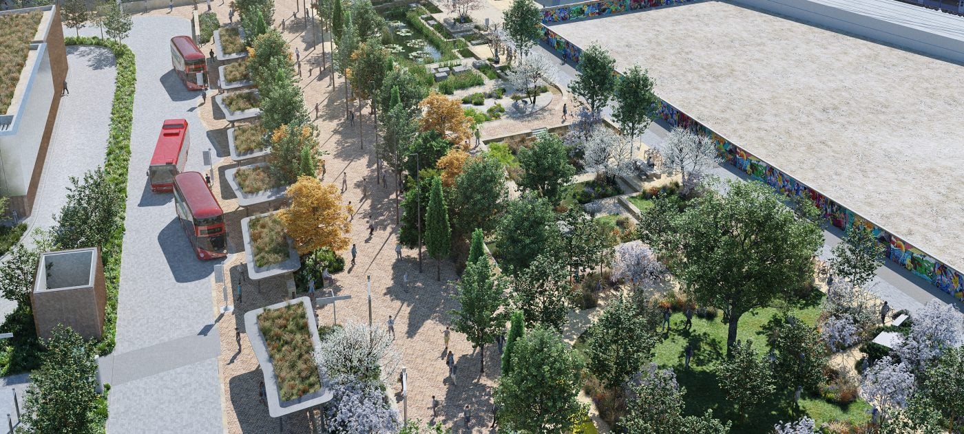 Artist's impression: Old Oak Common Station public realm