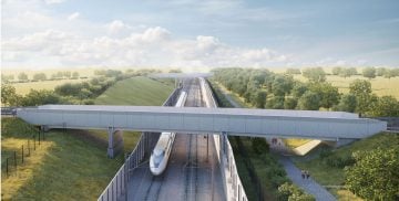 Thumbnail 3 of Artist's impression of Waste Lane Overbridge with Greenway alongside the railway.