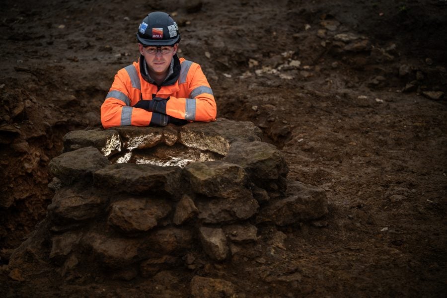A Roman well uncovered during the archaeological excavation of Blackgrounds, a Roman trading settlement.