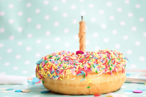 doughnut with a candle in it