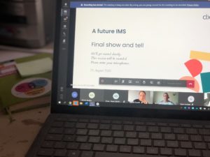 A title slide from the IMS project's final show and tell presentation