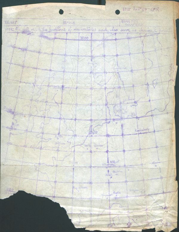 An early version of Lewis Fry Richardson's gridded map