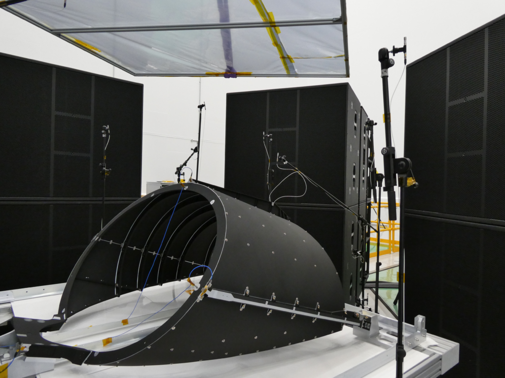 The Ariel baffle's engineering qualification model set up for DFAN tests. Credit: STFC RAL Space