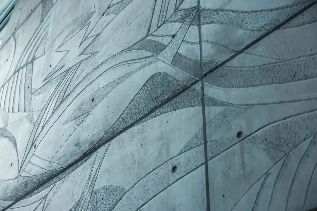 Fish pattern on a building in Greenland