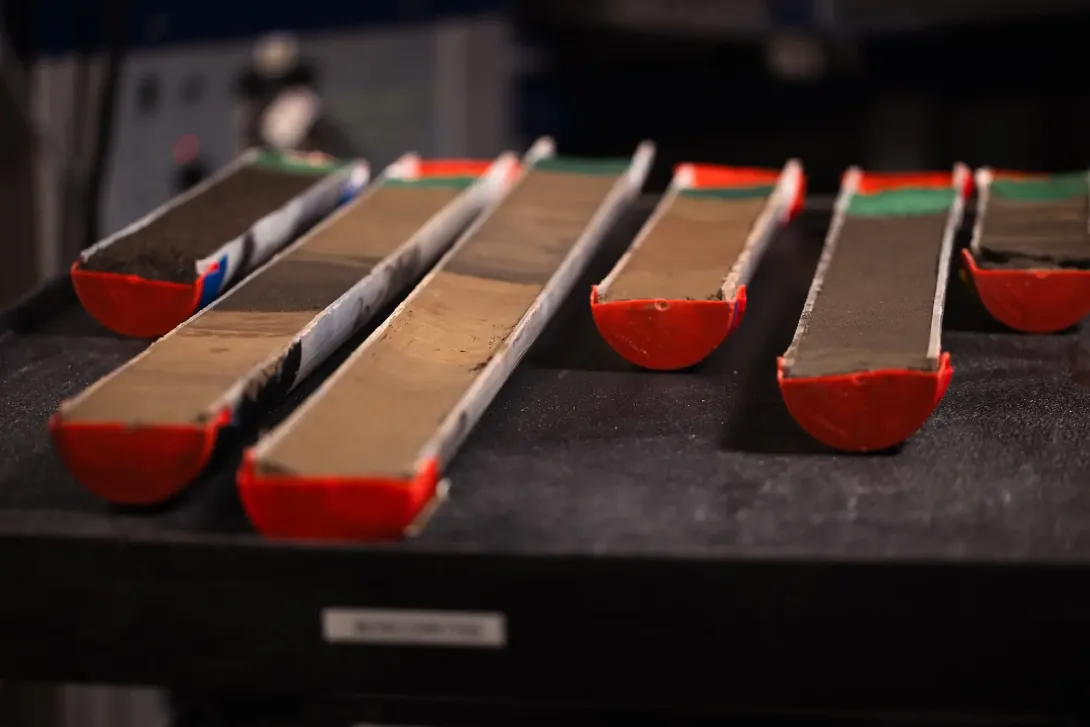 Different sized sediment cores
