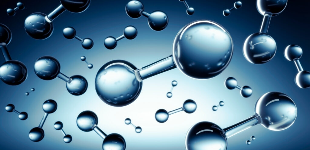 3d,Illustration,Of,Hydrogen,H2,Molecule,Model,-,Clean,Energy