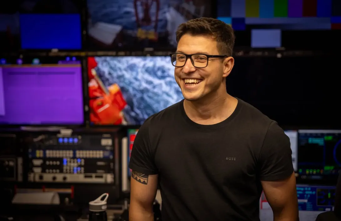 Emre Mutlu in the ROV control room