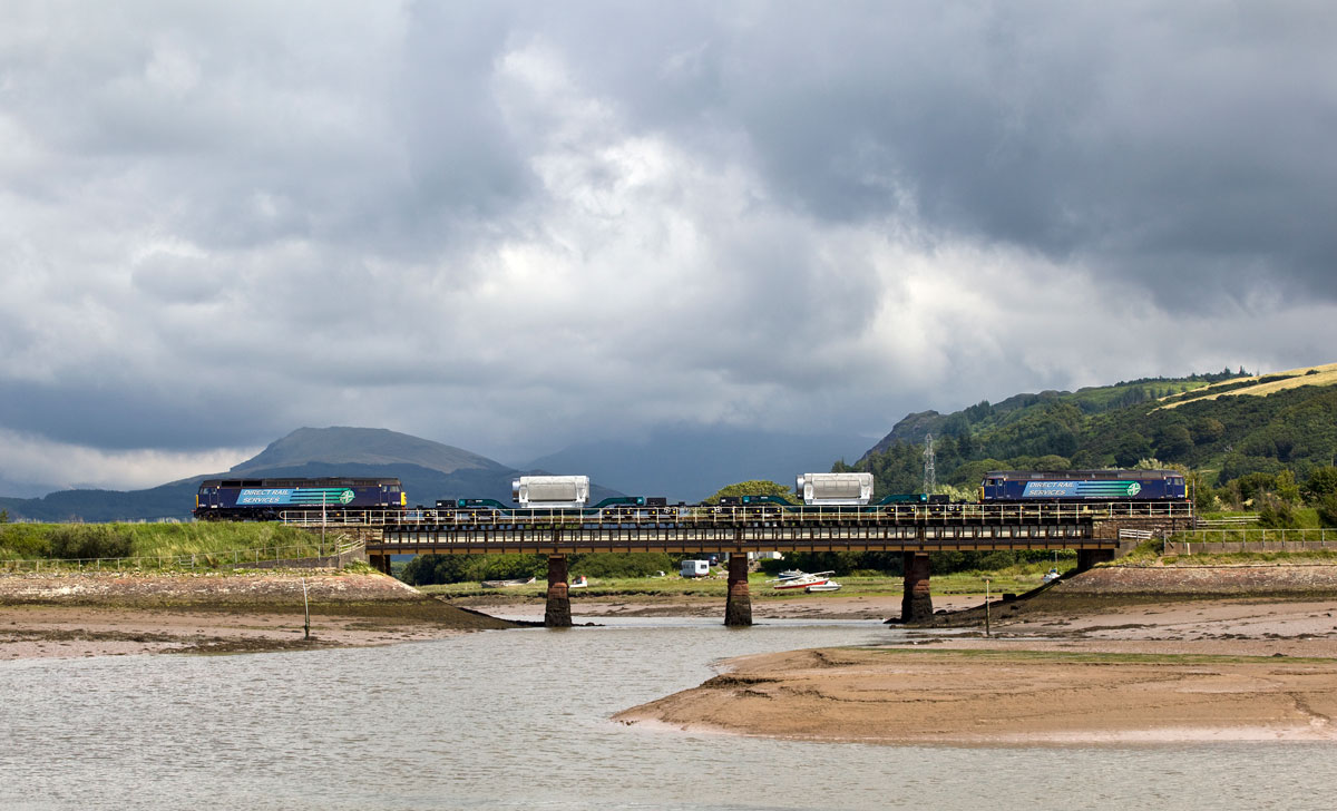 Train crossing bridge