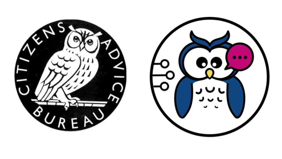 A historic Citizens Advice logo (from approx 1941-1976) and Caddy