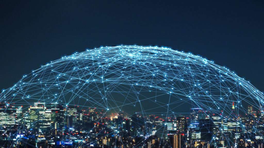 Smart,City,And,Communication,Network,Concept.,5g.,Lpwa,(low,Power