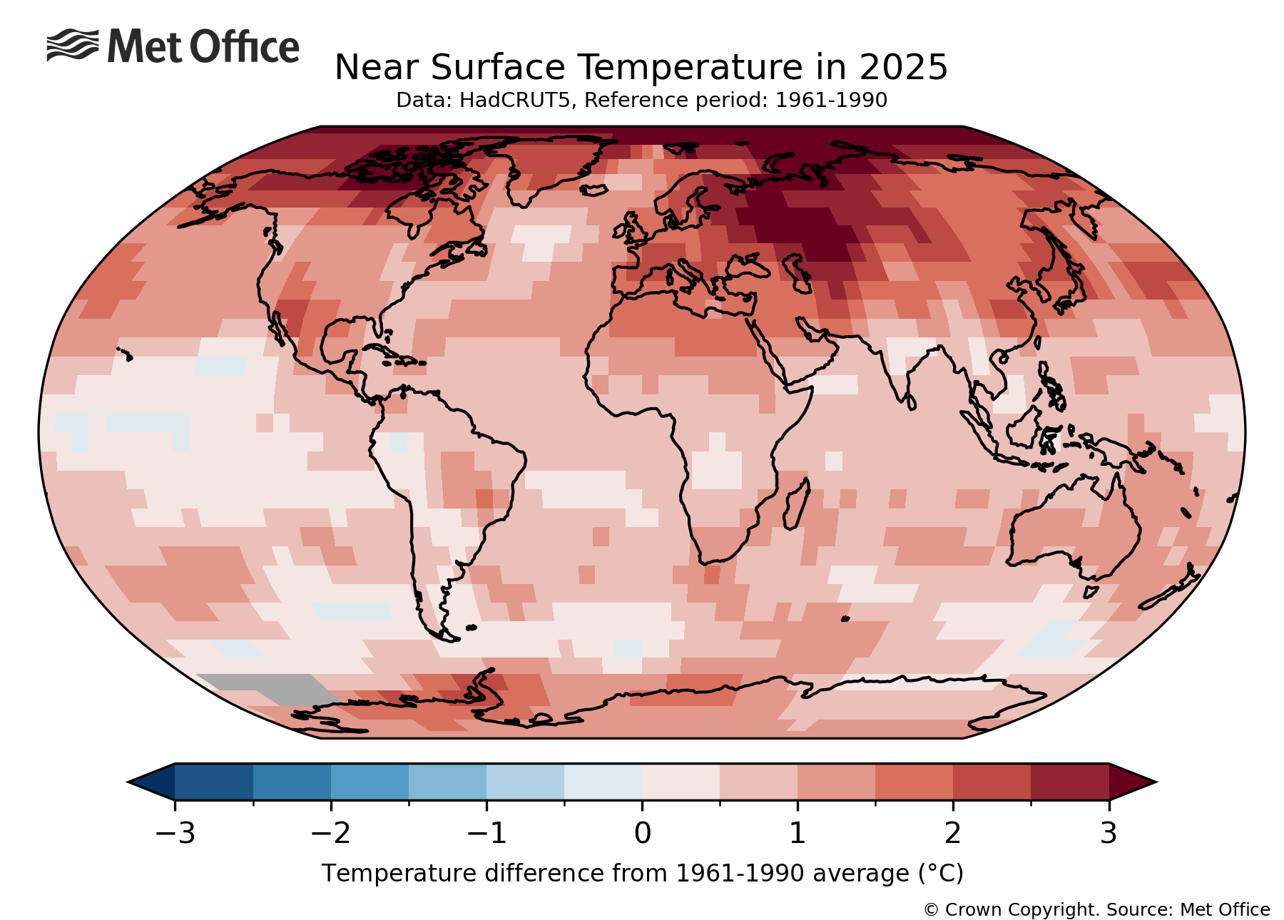Global air temperature anomaly map.
