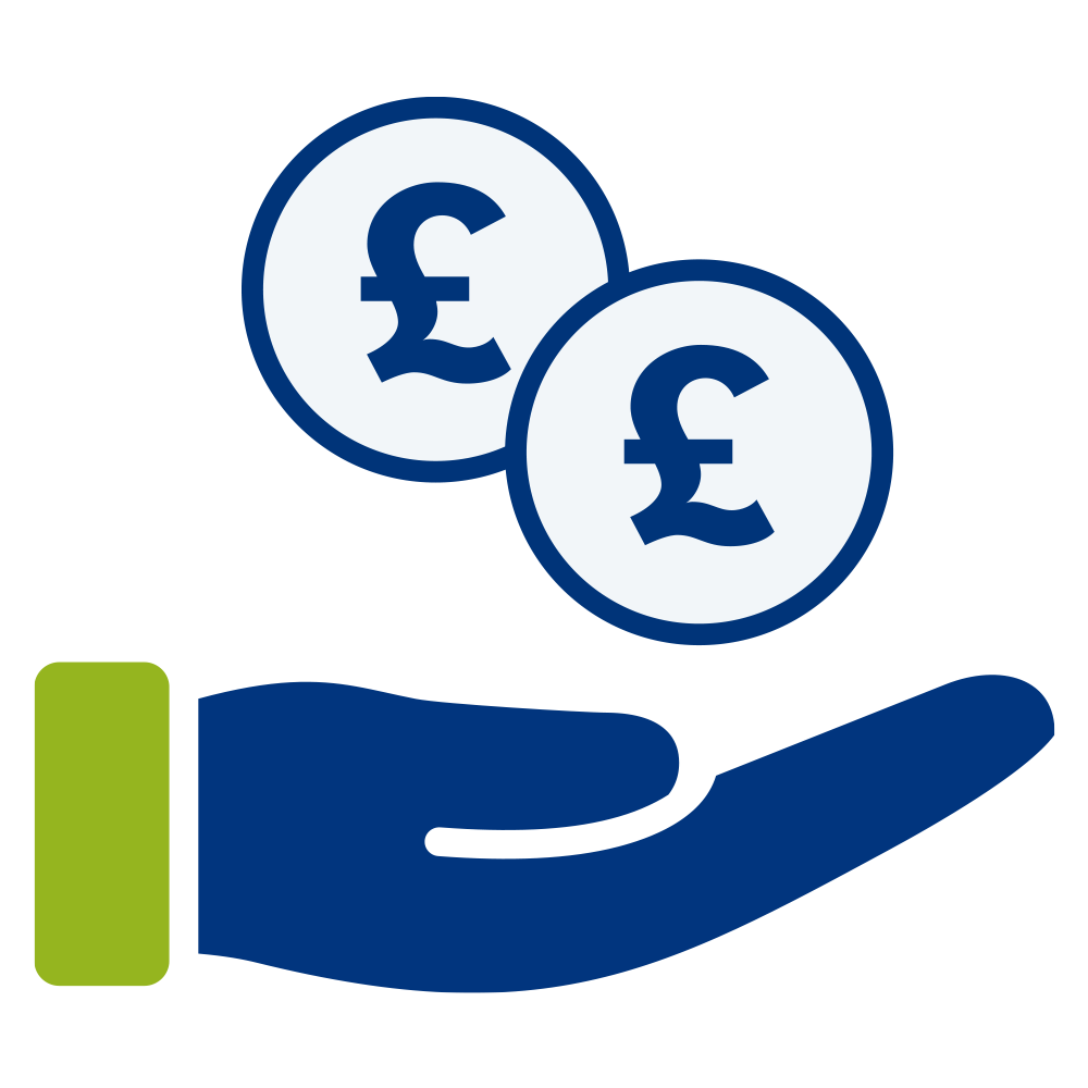 Image of a hand holding Great British Pounds